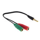 3.5mm Stereo Audio Male to 2x Female Headset Mic Y Splitter Cable 20cm