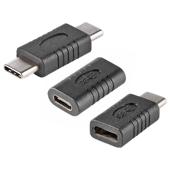 3pcs Pack Type-C USB-C Extension Coupler Adapter Connector Connector Plug