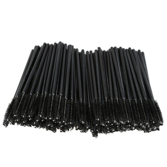 100Pcs One-Off Disposable Eyelash Brush Mini Mascara Wand Applicator Makeup