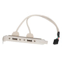 2Port USB2.0 Mainboard Rear Panel Expansion Bracket Host Adapter Cord 30cm