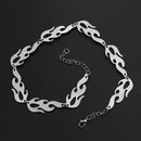 Harajuku Streetwear Alloy Flame Unisex Necklace Punk Accessory Rock Chain C