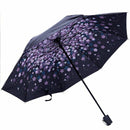 Cherry blossoms Three-folding Umbrella Rainy Sunny Parasol Vinyl Anti-UV Um