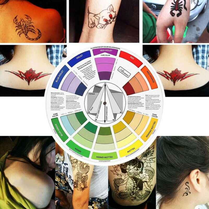 Professional Nail Art Chromatography Card Nail Tattoo Pigments Color Mixing Guid