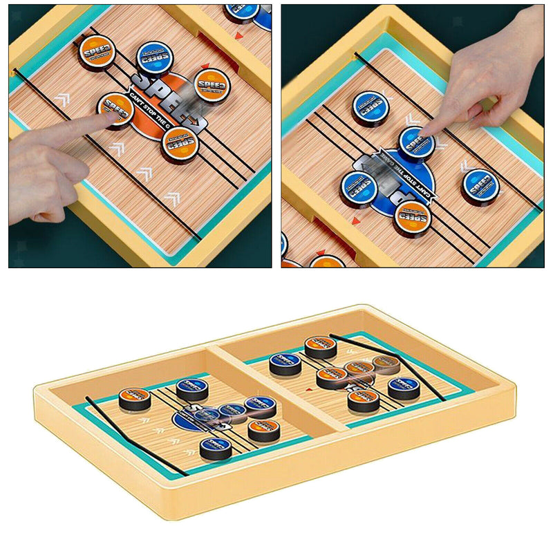 Wooden Fast Sling Puck Game Winner Chess Toys Desktop Battle for Kids Adults