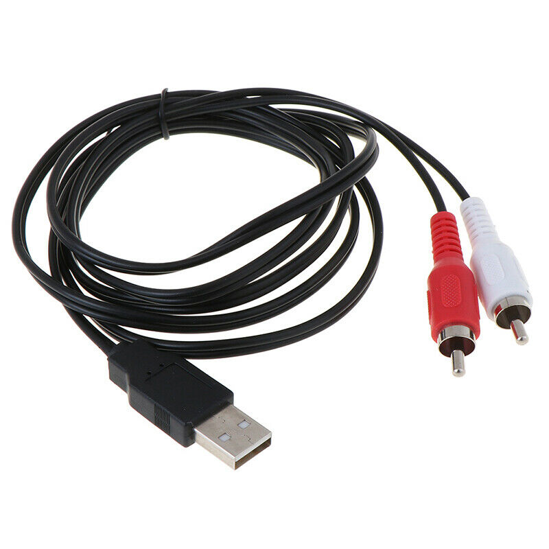 Dual RCA Male to USB Male A Composite Adapter Audio Video Data Extension CabME
