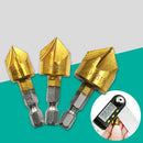 6pcs 6mm-19mm 82 Degree 1/4 Hex Shank HSS 5 Flute Countersink Drill Bit Tool