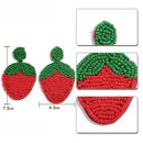 Bohemian Fruit Earrings Red Strawberry Beads Drop Earrings Women'S Jewelry
