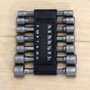 14pc Power Nut Driver Drill Bit Set SEA Metric Socket Wrench Screw 1/4" Hex