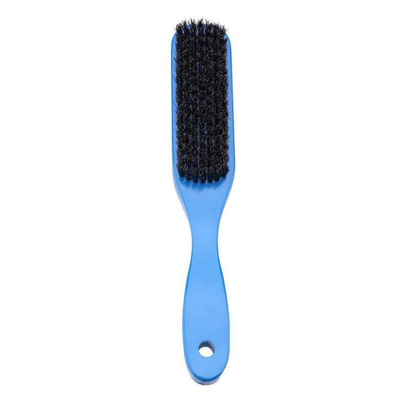 Wood Handle Hair Brush Hard Boar Bristle Hairdressing Beard Comb (Blue) A