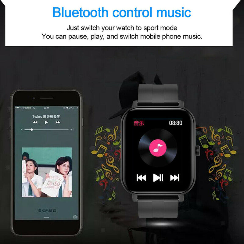 F22 Sport Bluetooth Heart Rate Monitor Smart Watch Wristband black