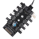 SATA Port to 10 Way 12V 3/4Pin Cooling Fan Splitter Hub PWM Controller