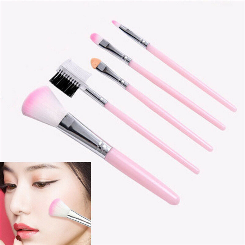 5Pcs Women Makeup Brush Eye Shadows Lipsticks Cosmetic Brushes Tools Set Kits Gw