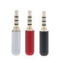 3 Pieces 3.5mm 1/8" TRRS 4 Pole Male Plug A/V Solder Connector