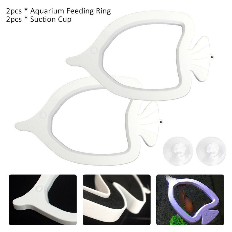 2pcs With Suction Cup Aquarium Feeding Ring Floating Food Circle Pet Supplies