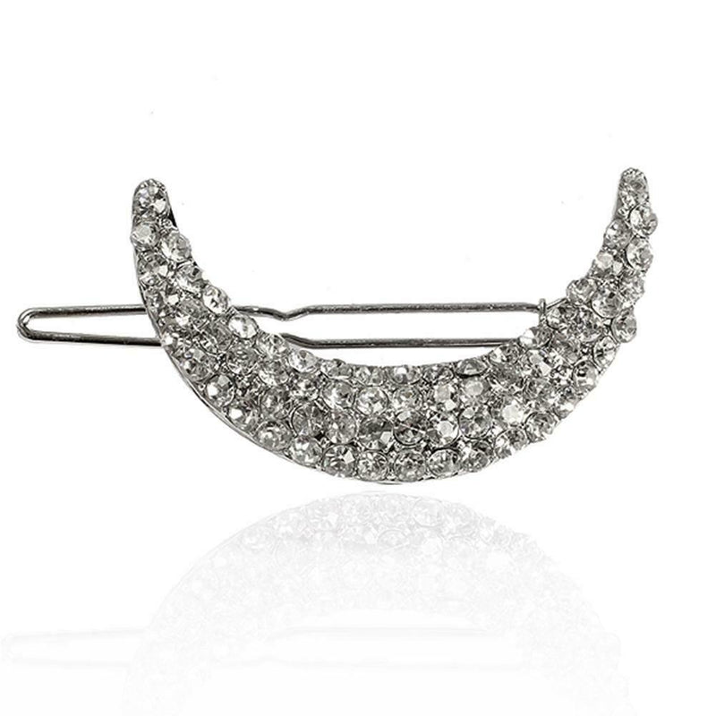 Glitter Moon Rhinestone Hair Clips Hair Styling Pins Fringe Clip Headwear A