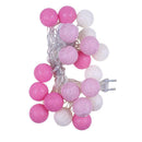 20LED Cotton Ball Fairy String Lights Wedding Holiday Decor EU (Pink) A