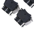 5pcs 6 Pin DPDT Black Button On/Off/On Switch AC 250V/16A 125V/20A M&O