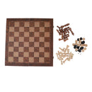 Wooden Portable Foldable 3 in 1 Chess Checkers and Backgammon Pieces Travel Game