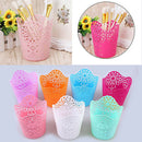 Hollow Flower Pencil Holder Office Organizer Stationery Pen Holder JR