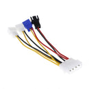 4pin to 3pin1 to 4 case cool fan power adapter converter with speed reductioPLES