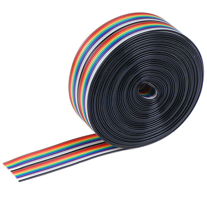 5M 1.27mm 20P Cable Rainbow Flat Line Support Wire Soldered Cable Connector  Gn