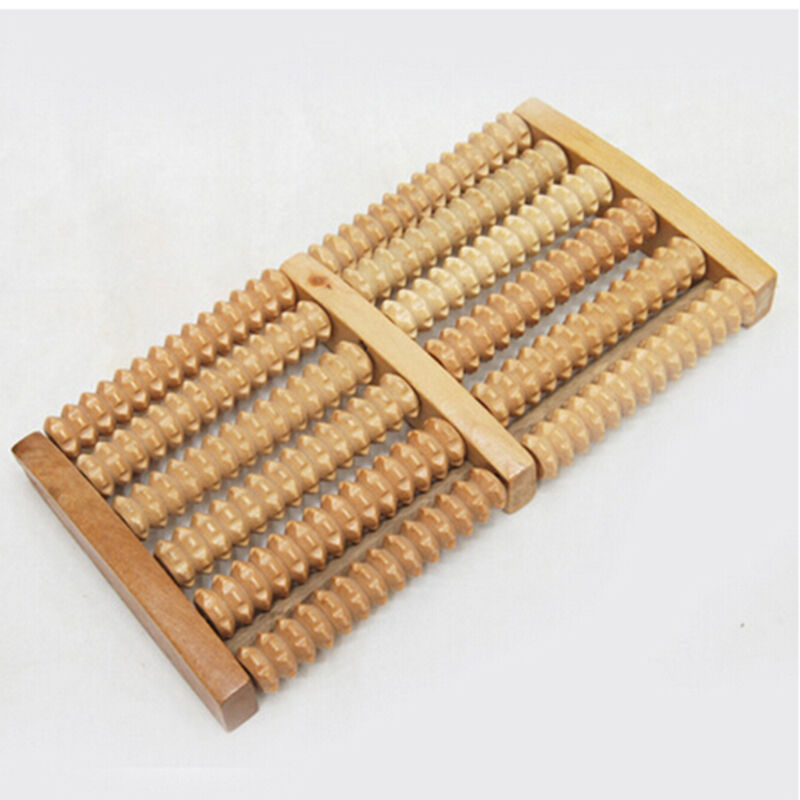 Dual Wood Foot Roller Wood Massage Reflexology Relax-Stress-Relieve-Acupressure