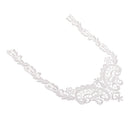 Beautiful Cotton Embroidery Venise Neckline Lace Collar Costume Dress White