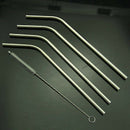 4 Stainless Steel Threaded Drinking Straws + 1 Cleaner Reusable Metal Endur