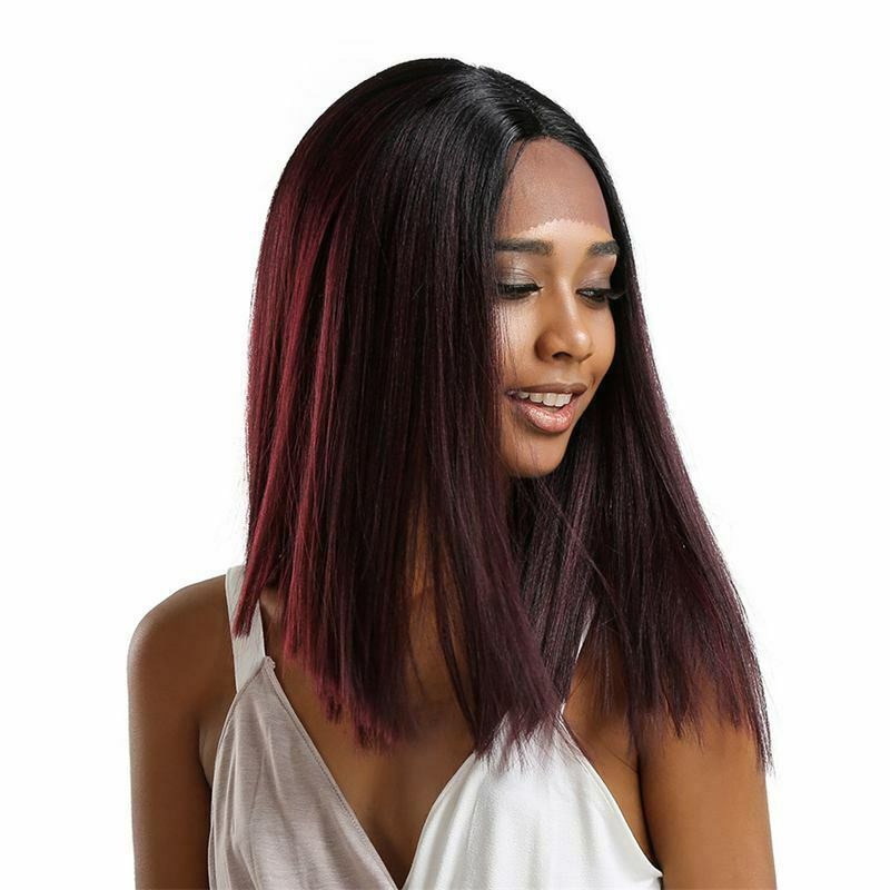 Straight Synthetic Hair Lace Front Part Bob Wig 14 inch Wigs for Women Cosp H8A1