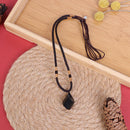 Natural Black Tourmaline Stone Necklace Crystal Black Tourmaline PendantSEAU