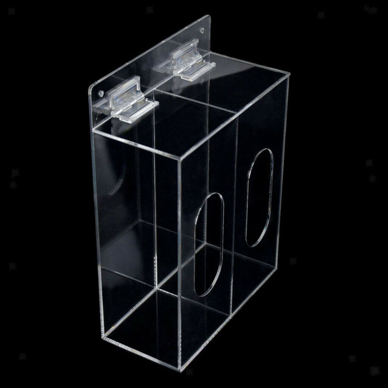 2PCS Acrylic Double Capacity Facemask Dispenser Case Organizer with Cover
