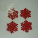 4pcs Christmas Snowflake Cup Coaster Mat Anti-Skid Anti-Dust Placemat Decor