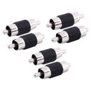 Straight AV RCA Male to Male Connectors Couplers Adapters 6 Pcs
