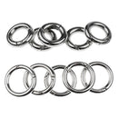 Sturdy 10Pcs Round Snap Open Hook Spring Ring Key Chain Carabiner Climbing