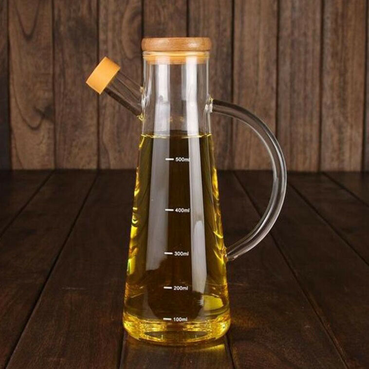 500Ml High Borosilicate Glass Olive Oil Vinegar Pot Dispenser Bottles Vineg T3B1