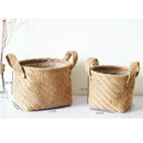 Woven Storage Basket Hemp Rope Flower Pot Dirty Clothes Laundry Hamper With