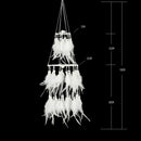 Double Circle White Feather Dream Catcher With Mobile Led Fairy Lights Wall