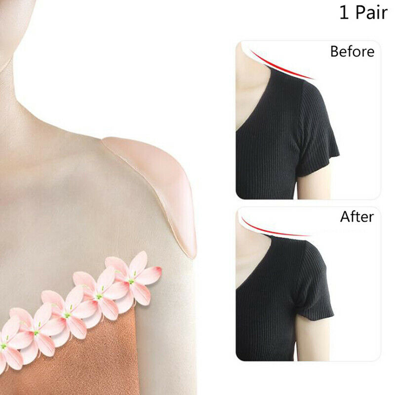 1 Pair Silicone Shoulder Pads Self-Adhesive Enhancer Pads Clothing Accessori Hn