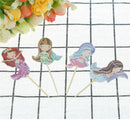 24pcs cartoon mermaid cupcake topper picks kid birthday party decoration M&O