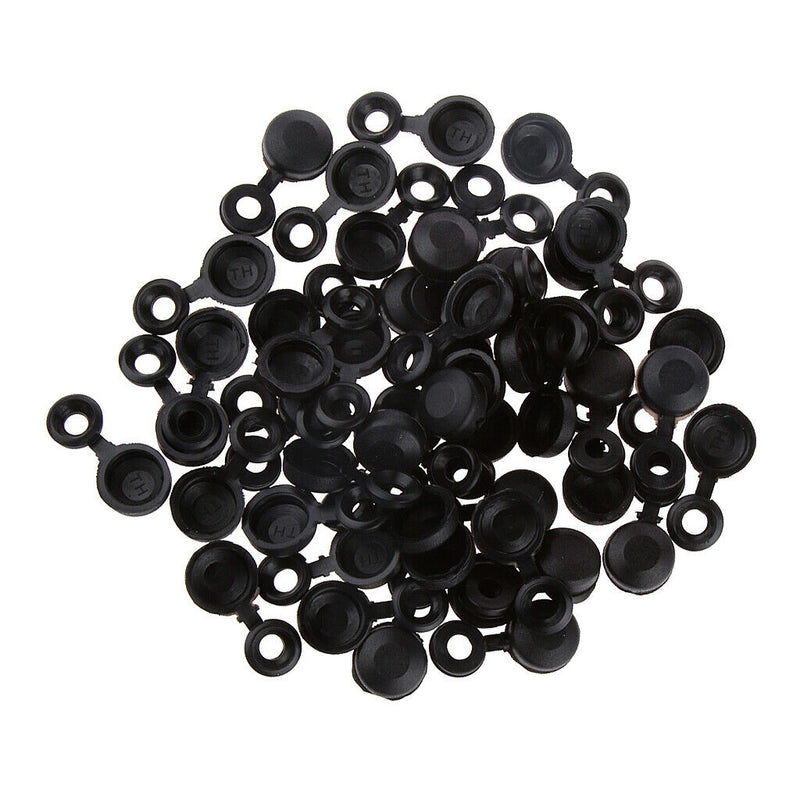 50 Pcs Premium Plastic Hinged Screw Cover Caps Washer Flip Tops for 3mm-5mm
