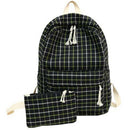 New Fashion Women'S Backpack College Wind Student Girl Bag Travel Plaid Sty