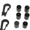 10 Black Kayak Boat Canoe Dinghy  Shock Cords End Snap Hooks Bag Clips