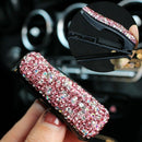 Pink Rhinestone Shining Car Sun Visor Glasses Clip Sunglass Holder Plastic  W2B6