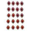 20pcs Red&Rose Red Crystal Rhinestone Button Flatback Costume Decor 25x30mm