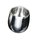 6x Stainless Steel Curved Double Wall Cup Beer Mug Beverage Drinkware 200ml