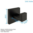 2 Pack Matte Black Towel Hook Stainless Steel Bathroom Rust Proof Clothes T F8W3