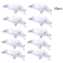 10 x Fishing Rock Bait 4.5CM White Transparent Embryo Body ZKY