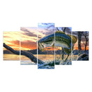 Modern Canvas Wall Art of Jumping   for your Living Room -5 Panel Size L