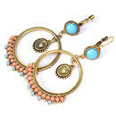 Fashion Bohemia Crystal Round Hollow Out Drop Dangle Earrings Statement Jewel-OZ