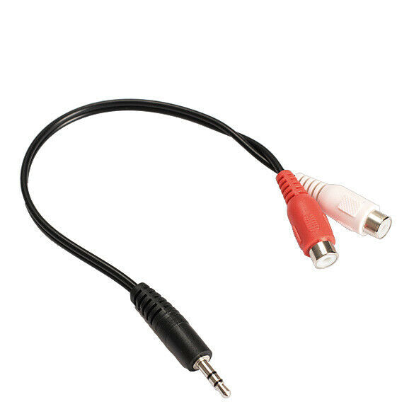 3.5mm Male to 2 RCA Female Jack Stereo Audio Cable Converter Adapter DC3